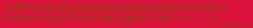 Klangmtstd Font – Brown Fonts on Red Background