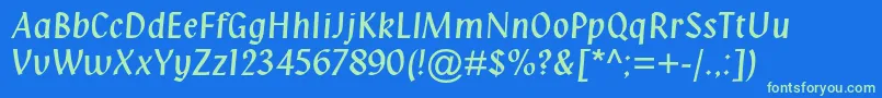 More about Klangmtstd Font Klangmtstd Font – Green Fonts on Blue Background