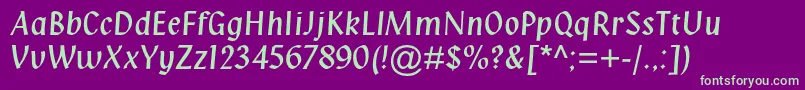 Klangmtstd Font – Green Fonts on Purple Background