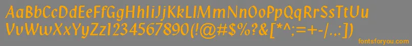 Klangmtstd Font – Orange Fonts on Gray Background
