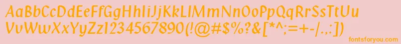 Klangmtstd Font – Orange Fonts on Pink Background