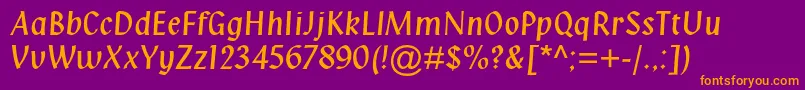 Klangmtstd Font – Orange Fonts on Purple Background