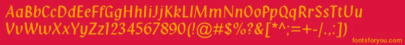 Klangmtstd Font – Orange Fonts on Red Background