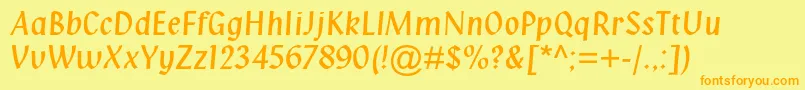 Klangmtstd Font – Orange Fonts on Yellow Background