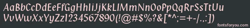 フォントKlangmtstd – 黒い背景にピンクのフォント