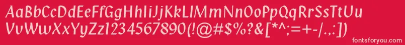 Klangmtstd Font – Pink Fonts on Red Background