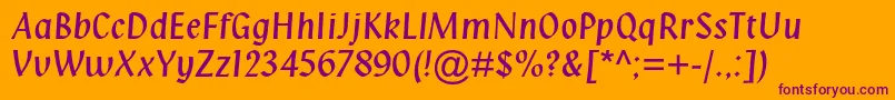 Klangmtstd Font – Purple Fonts on Orange Background