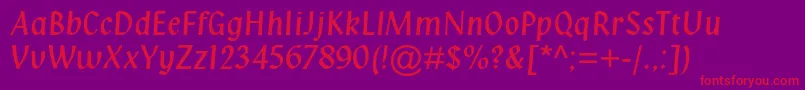 Klangmtstd Font – Red Fonts on Purple Background