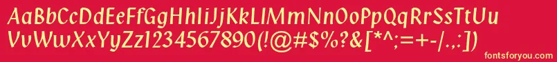 Klangmtstd Font – Yellow Fonts on Red Background
