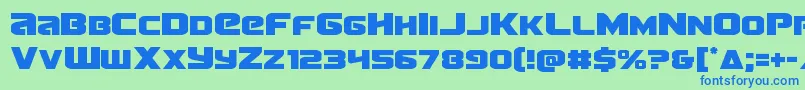 Terran Font – Blue Fonts on Green Background