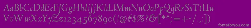 LindenhillItalic-Schriftart – Graue Schriften auf violettem Hintergrund