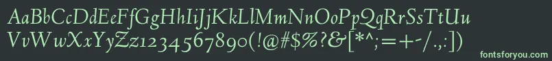 フォントLindenhillItalic – 黒い背景に緑の文字