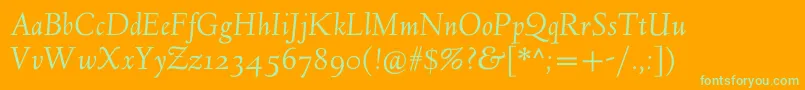 フォントLindenhillItalic – オレンジの背景に緑のフォント