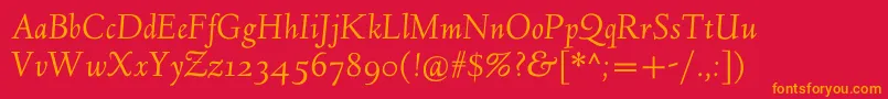 LindenhillItalic Font – Orange Fonts on Red Background