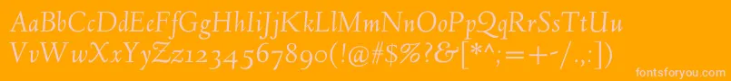 フォントLindenhillItalic – オレンジの背景にピンクのフォント