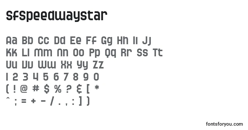 SfSpeedwaystar Font – alphabet, numbers, special characters