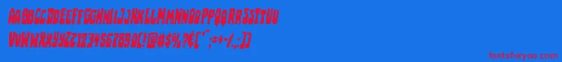 Pocketmonstercondital Font – Red Fonts on Blue Background