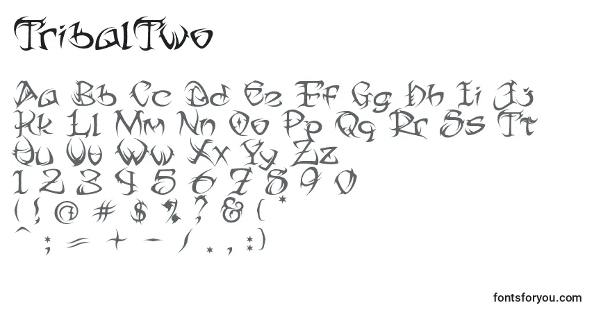 Schriftart TribalTwo – Alphabet, Zahlen, spezielle Symbole
