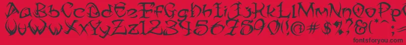 TribalTwo Font – Black Fonts on Red Background