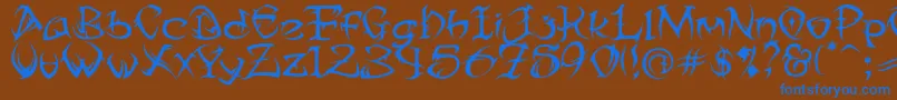 TribalTwo Font – Blue Fonts on Brown Background
