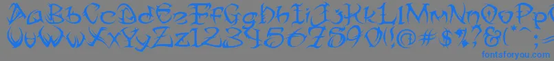 TribalTwo-Schriftart – Blaue Schriften auf grauem Hintergrund