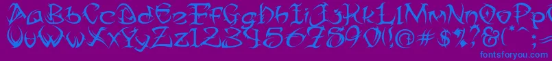 TribalTwo Font – Blue Fonts on Purple Background