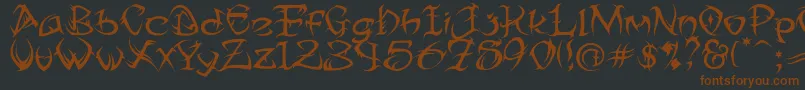 Czcionka TribalTwo – brązowe czcionki na czarnym tle