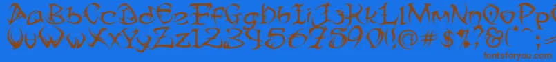 Fonte TribalTwo – fontes marrons em um fundo azul
