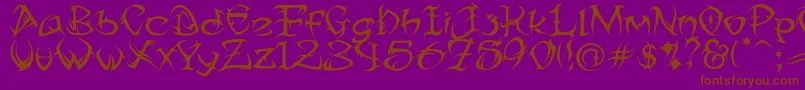 TribalTwo-Schriftart – Braune Schriften auf violettem Hintergrund