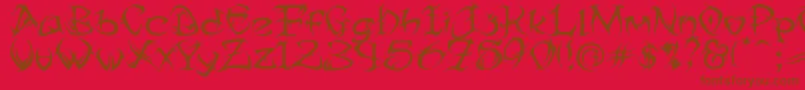 TribalTwo-Schriftart – Braune Schriften auf rotem Hintergrund
