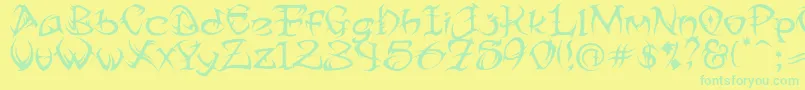 Подробнее о шрифте TribalTwo Шрифт TribalTwo – зелёные шрифты на жёлтом фоне