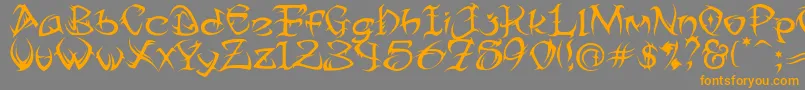 TribalTwo-Schriftart – Orangefarbene Schriften auf grauem Hintergrund