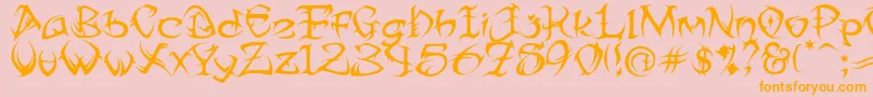 TribalTwo Font – Orange Fonts on Pink Background