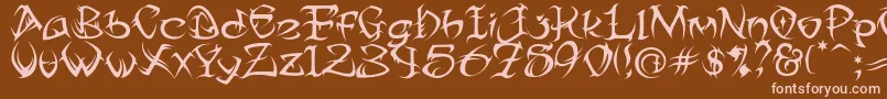 TribalTwo-Schriftart – Rosa Schriften auf braunem Hintergrund