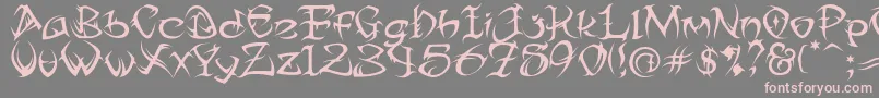 Fonte TribalTwo – fontes rosa em um fundo cinza