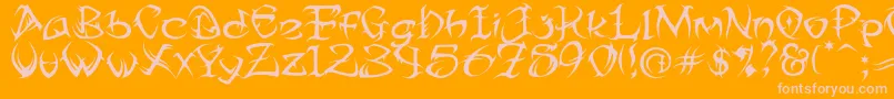 TribalTwo-Schriftart – Rosa Schriften auf orangefarbenem Hintergrund