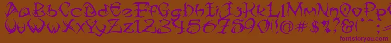 TribalTwo Font – Purple Fonts on Brown Background