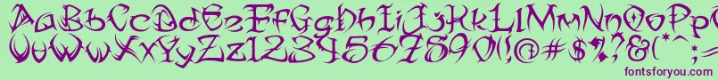 TribalTwo Font – Purple Fonts on Green Background