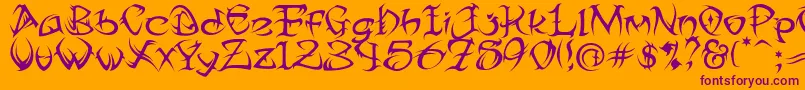 TribalTwo Font – Purple Fonts on Orange Background