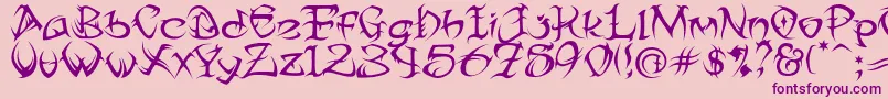 TribalTwo Font – Purple Fonts on Pink Background