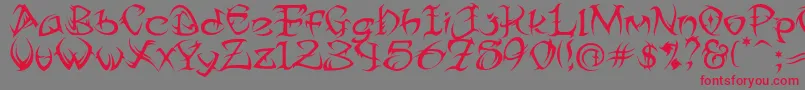 TribalTwo Font – Red Fonts on Gray Background
