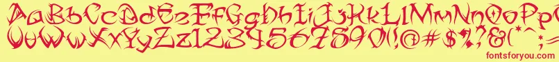 Шрифт TribalTwo – красные шрифты на жёлтом фоне