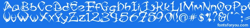 TribalTwo-Schriftart – Weiße Schriften auf blauem Hintergrund