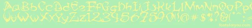 TribalTwo Font – Yellow Fonts on Green Background