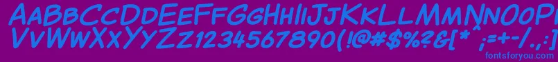 CantedcomicBold Font – Blue Fonts on Purple Background