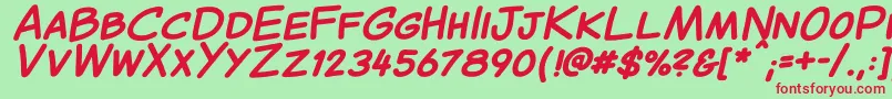 CantedcomicBold Font – Red Fonts on Green Background