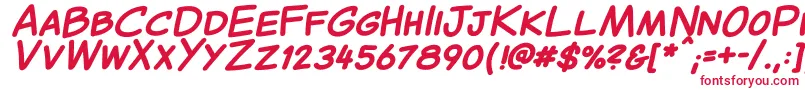 CantedcomicBold Font – Red Fonts on White Background