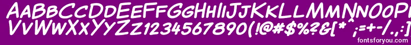 Шрифт CantedcomicBold – белые шрифты на фиолетовом фоне