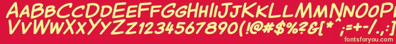 CantedcomicBold Font – Yellow Fonts on Red Background