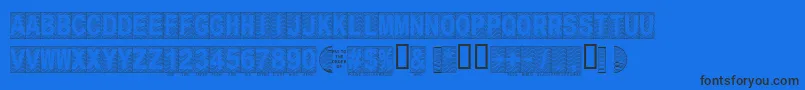 Secure16a Font – Black Fonts on Blue Background